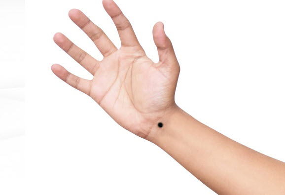 Minh họa các vùng lòng bàn tay và ý nghĩa nốt ruồi ở tay