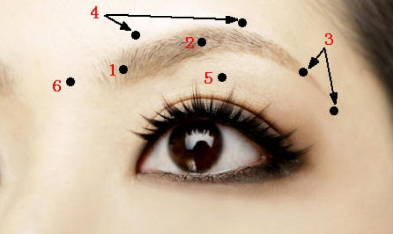 Minh họa bản đồ nốt ruồi trên khuôn mặt – các vùng thường được nhắc tới